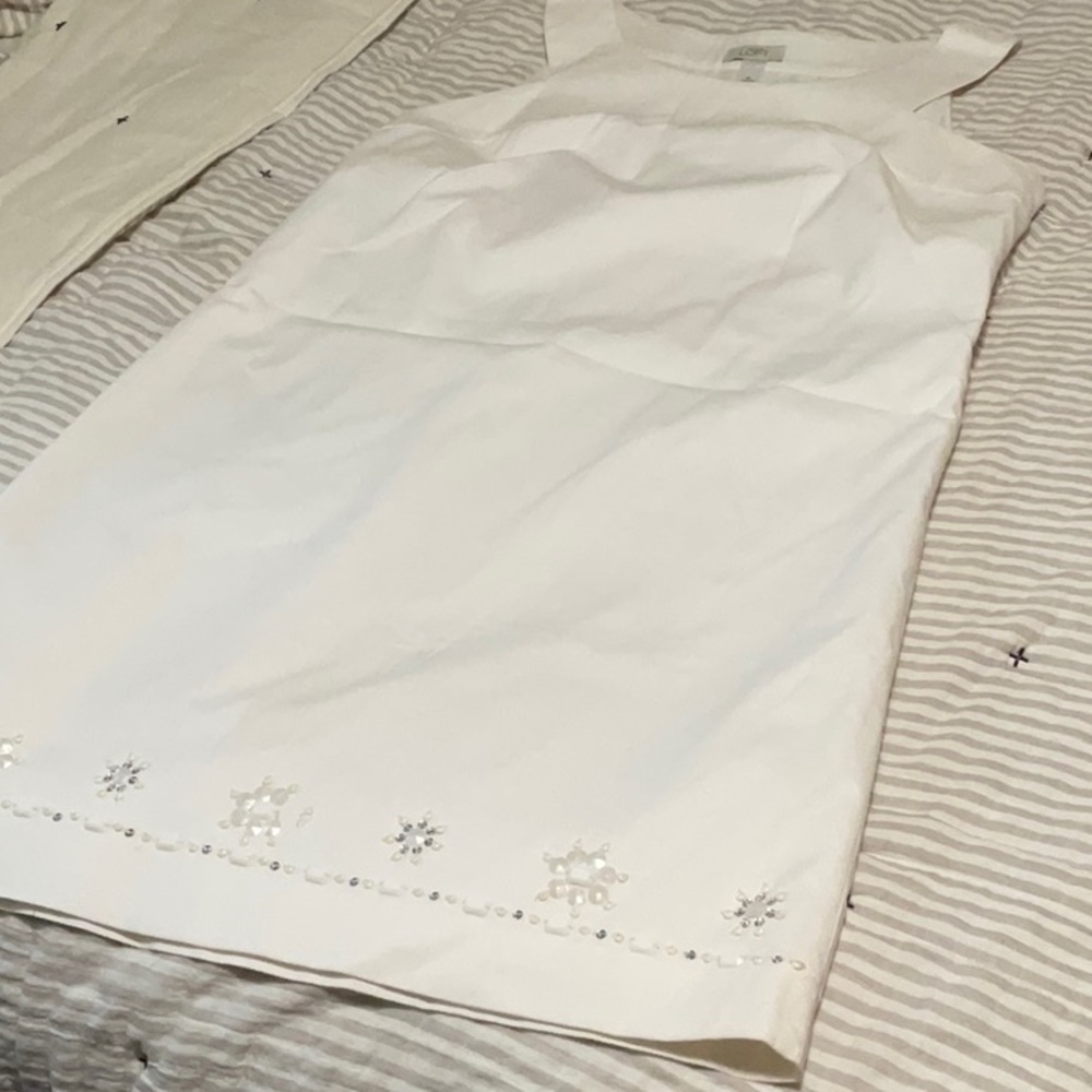 LOFT White Summer A Line Dress 14